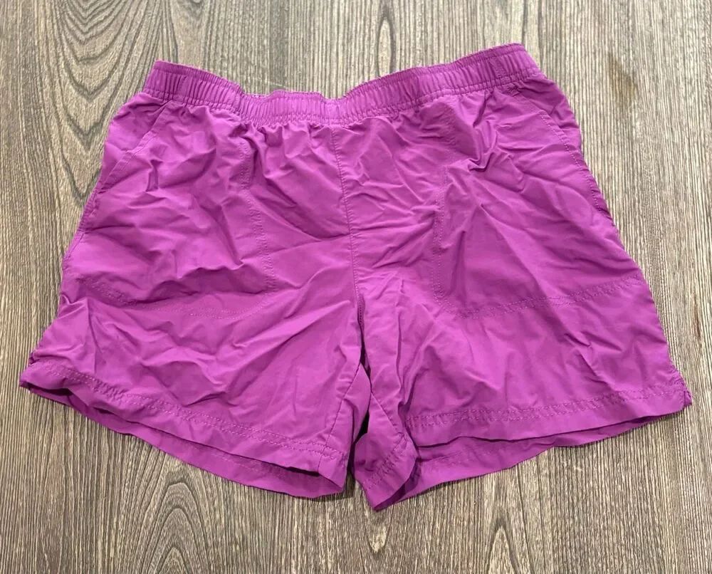 Columbia Womens Hiking Athletic Shorts Elastic Waist Pull-On Nylon Purple Size S
